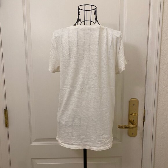 GUC J. Crew Women "ICE CREAM?" Graphic T-Shirt In Cream 100% Cotton Size Medium - Picture 4 of 6